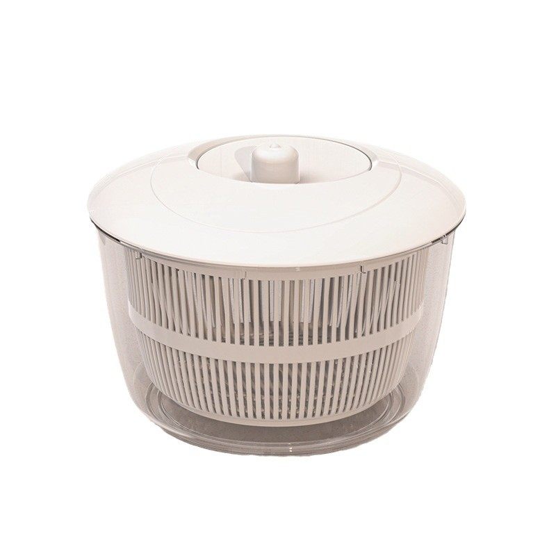 Multifunctional Vegetable Dehydrator, Rotating Spin Dryer, Draining Basket, Fruit and Vegetable Dehydrator, Vegetable Washing Basket, Cream-Colored Household Use