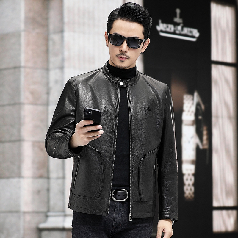 Áo Da Nam Chất Liệu Da Bò Hàng Mùa Xuân Thu Đông