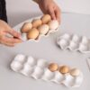 Ins Kitchen Simple Ceramic Egg Tray Storage Box Household Refrigerator Special Fresh-Keeping Box Storage and Organization