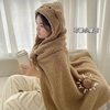 Cartoon Bear Cute Autumn and Winter Thickeneded Warm Blanket Shawl with Hood Student Lunch Break Nap Blanket Cloak Style
