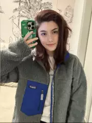 Cross border high-end p @ ta limited edition winter couple fleece lamb fleece stand up collar jacket zipper jacket