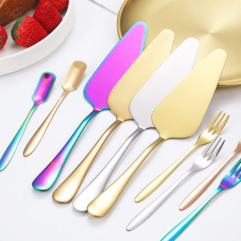 410 birthday cake knife factory wholesale cake shovel stainless steel cake knife fork spoon moon cake fork dessert spoon Baking