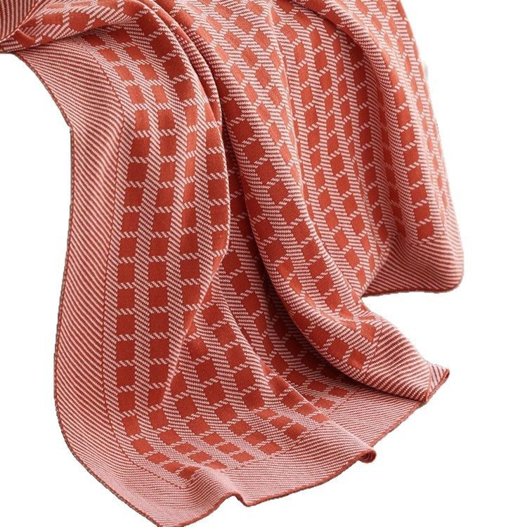 Nordic Modern Style Knitted Summer Air Conditioning Blanket Blanket Sofa Decorative Casual Blanket in stock Pure Cotton Blanket Cross-border