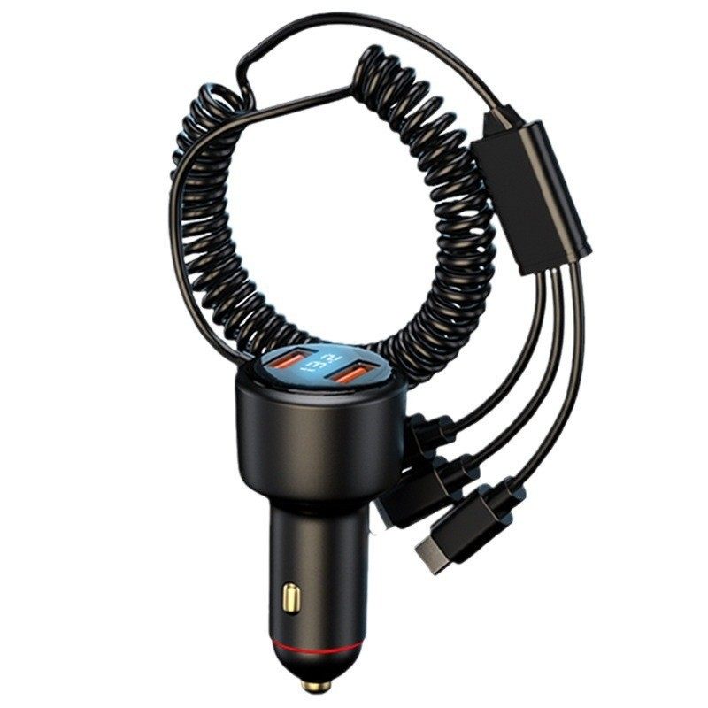 New 5a car charger one drag three 66w super fast charge multi-function cigarette lighter 65w flash charge 100w car charger