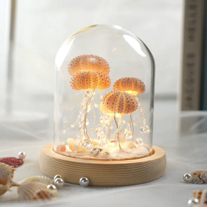 New Year and Spring Festival Ornaments Shell DIY Sea Urchin Shell Luminous Night Light Material Package Birthday Gift for Girlfriend Conch