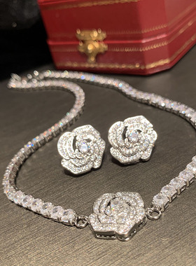 山茶花锁骨链ciliy锆石女