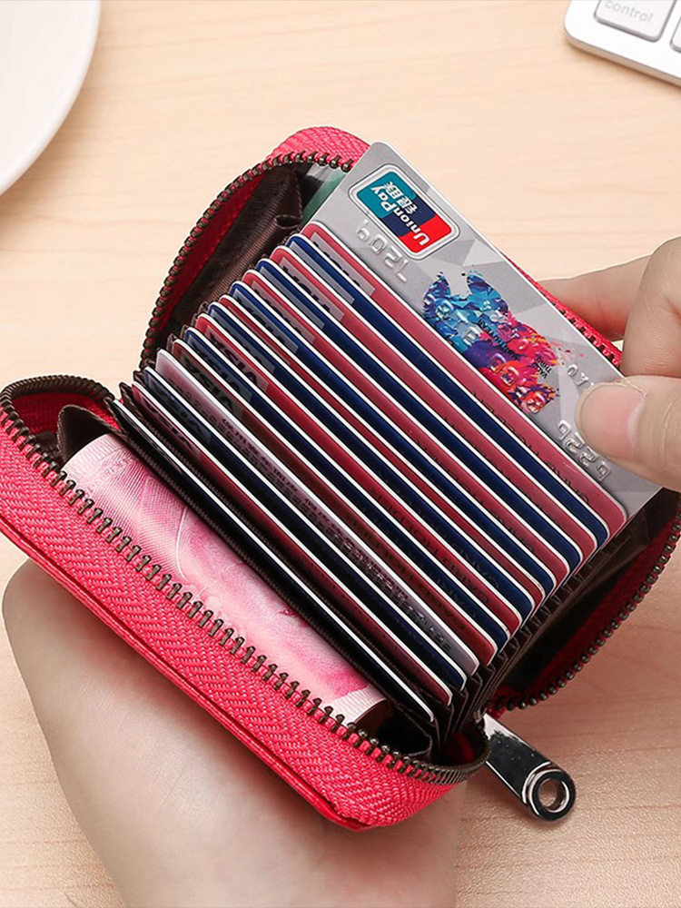 Real Hand Quality Card Bag Men's Exquisite High-end Women's Anti-degaussing Ultra-thin Certificate Multi-card Large Capacity Card Jacket Compact