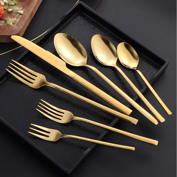 Cross-Border Knight Stainless Steel Knife, Fork and Spoon Tableware Western Food Hotel Steak Knife and Fork Dessert Fork Spoon Coffee Spoon Set