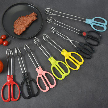 Stainless steel bread clip food clip charcoal multi-use clip plastic handle clip barbecue kitchen gadget food clip