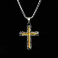 Yellow cross enamel necklace
