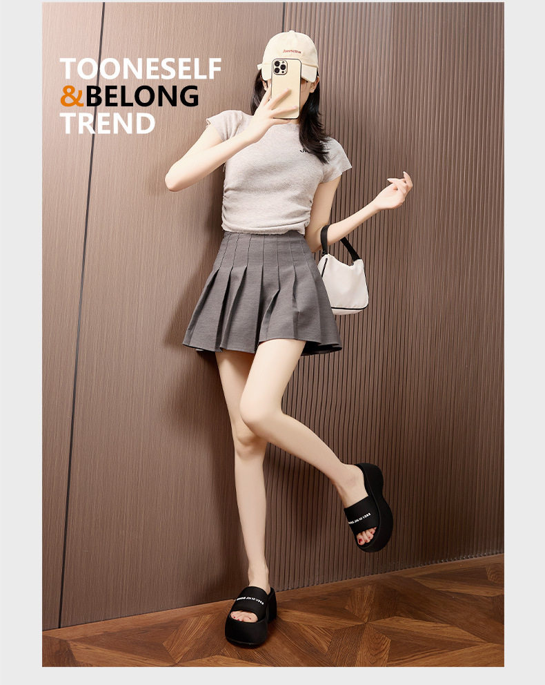 Dép sandal nữ đế dày chữ V đơn giản phong cách casual — Bạc, Đen chi tiết 13
