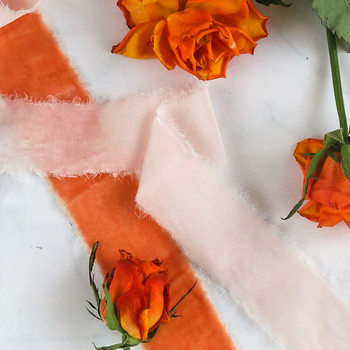 Cross-border ins Hand Tear Velvet Belt Korean Handmade Design Flower bouquet Wedding Decoration Gift Packaging Roughed Ribbon