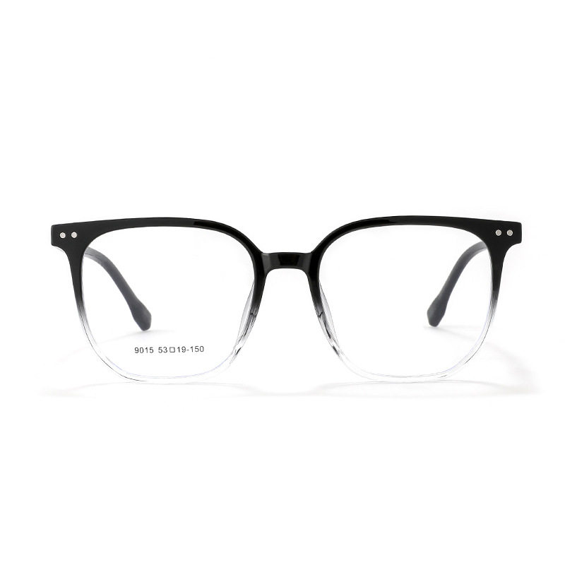 Harajuku style students tr90 large frame glasses frame black frame men without makeup box myopia glasses frame women 9015 high quality