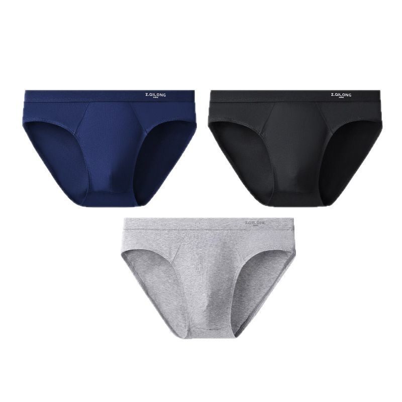 Men's Cotton Briefs Summer New Cotton Class A Cotton Men's Middle Waist Loose Breathable Briefs for Boys
