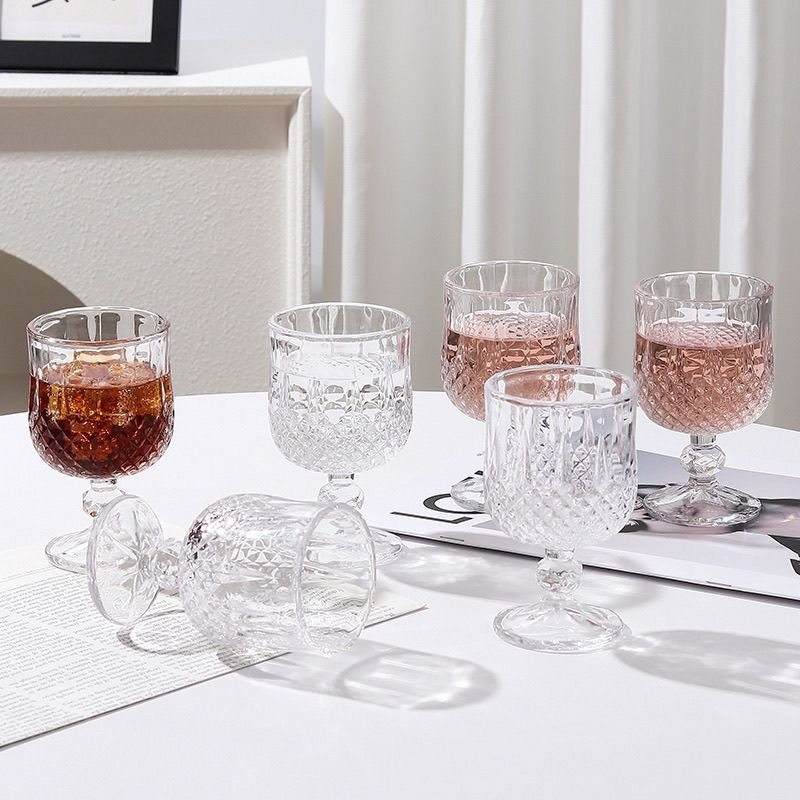 Household Glass Wine Glass, Champagne Glass, High-Looking Transparent Medieval Water Glass, Tall Glass, Red Wine Glass, Simple