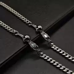 New Trendy Cross-Border Personalized Skull Bracelet Hip-Hop Punk Bold Men's Fashion Titanium Steel Wholesale Cross-Border Hot Sale