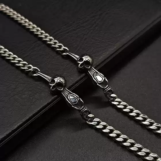 New Trendy Cross-Border Personalized Skull Bracelet Hip-Hop Punk Bold Men's Fashion Titanium Steel Wholesale Cross-Border Hot Sale