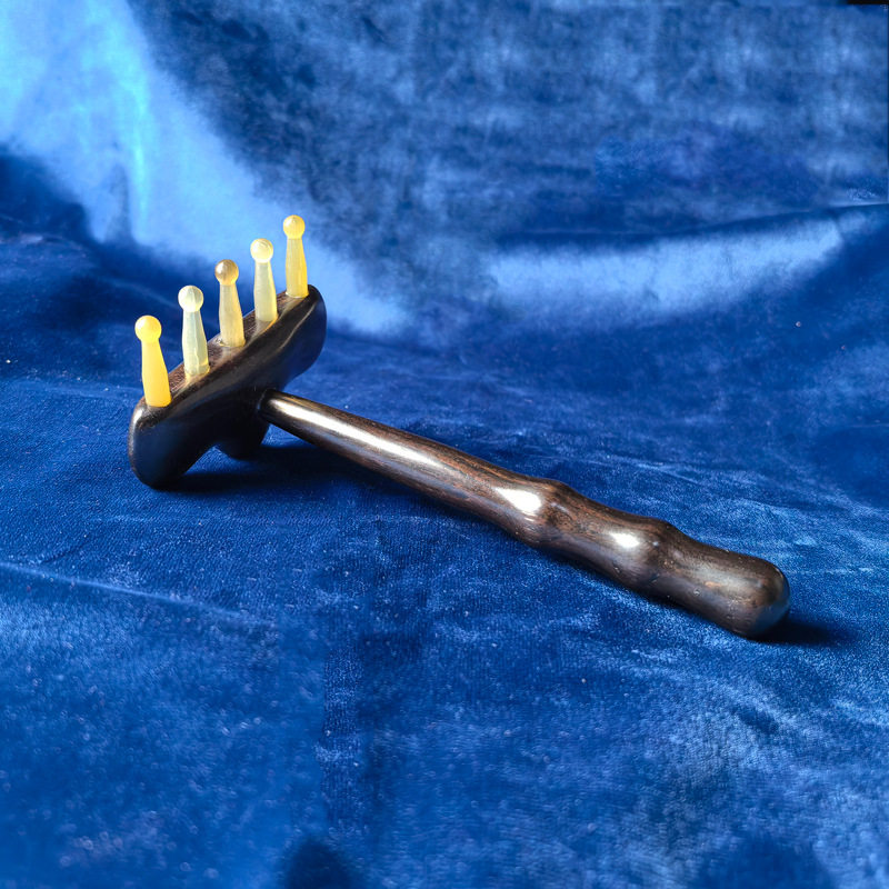 Purple Sandalwood Long Handle Sandalwood Cloud Horn Nail Massage Comb Whole Body Universal Shoulder Neck Abdominal Massage Wholesale