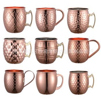 Moscow Mule Cup Hammered Copper Cup Moscow Mule Stainless Steel Cocktail Cup Metal Wine Cup Bar Cup