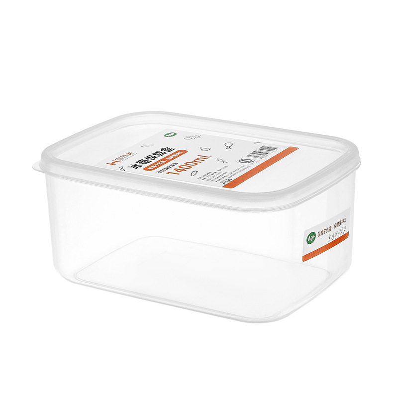 Crisper Box Rectangular Thickened Plastic Refrigerator Storage Box Microwaveable Frozen Food Sealed Sample Retention Box Commercial