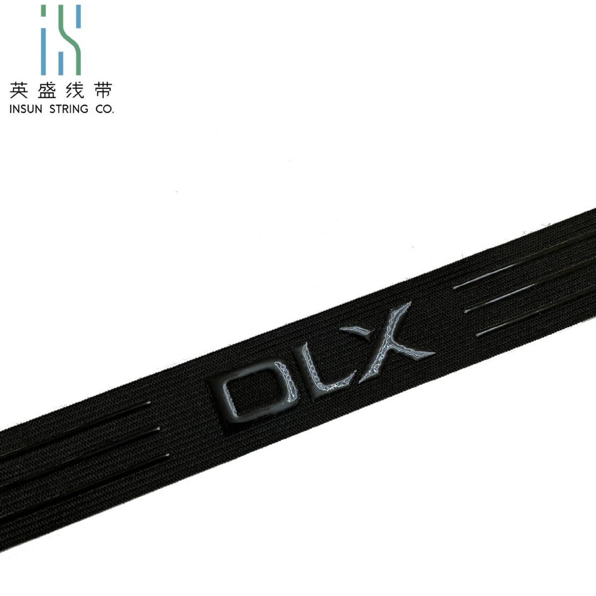 Letter Dropping Silicone Sports Non-slip Elastic Band Non-slip Elastic Ribbon Silicone Printing Elastic Rubber Ribbon