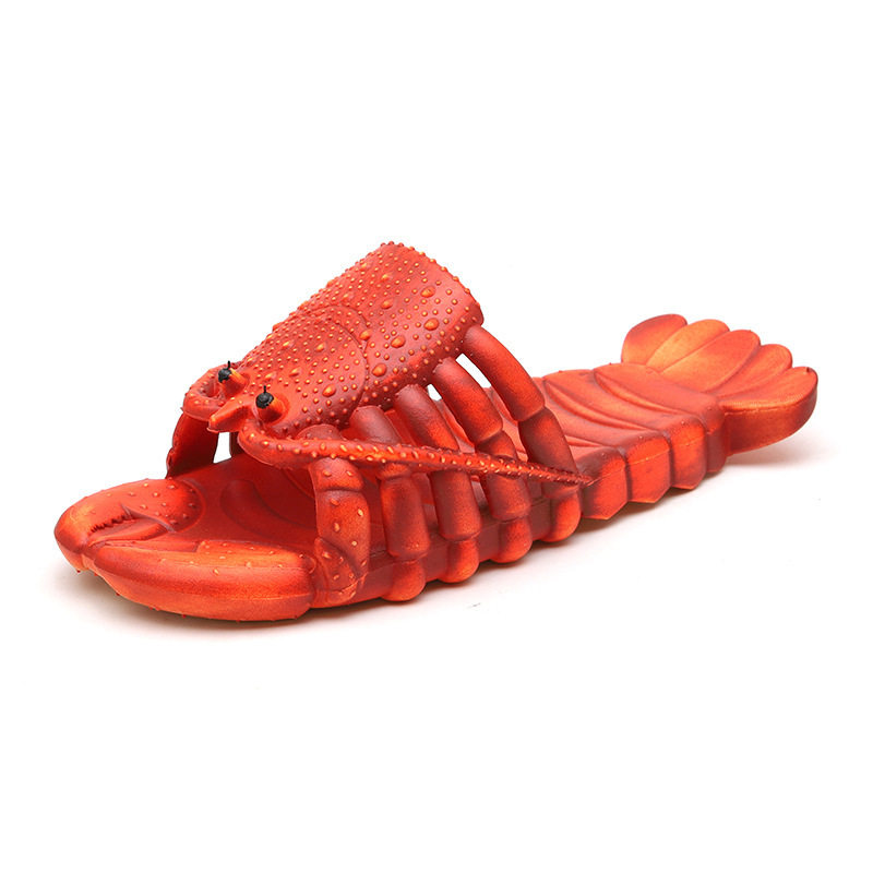 TikTok Summer Men's and Women's Fashion Sandals Creative Crayfish Slippers Funny Parent-Child Couple Beach Slippers