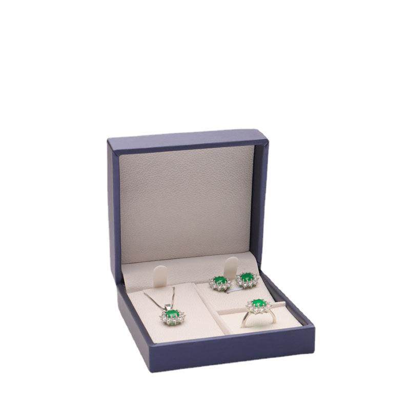 Spot brushed PU set box Jewelry pendant jewelry set box ring pendant earrings three-piece box can add LOGO