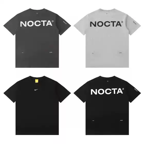 230g Summer Overseas Hook Co-Branded Noc Men's Short-Sleeved Small Hook Printed Letters Casual Couple Versatile T-Shirt