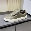 White + grey leather low-top