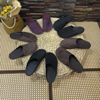 Platinum New Genuine Leather Closed-Toe Slippers for Women, Soft Sole, Soft Surface, First Layer Cowhide, Comfortable Home Slippers, Non-Slip