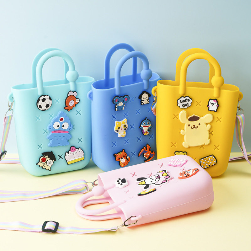 Square Cave Silicone Coin Purse Children's DIY Crossover Walking Key Bag Fun Cute Change Silicone Bag