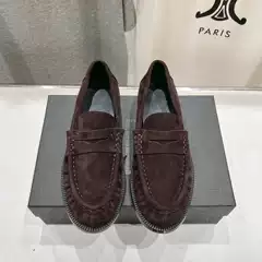 High-End 2026Sl Pleated Loafers, Small Leather Shoes, Four-Season Fashion Shoes, European Style Genuine Leather Retro Small Leather Shoes for Women