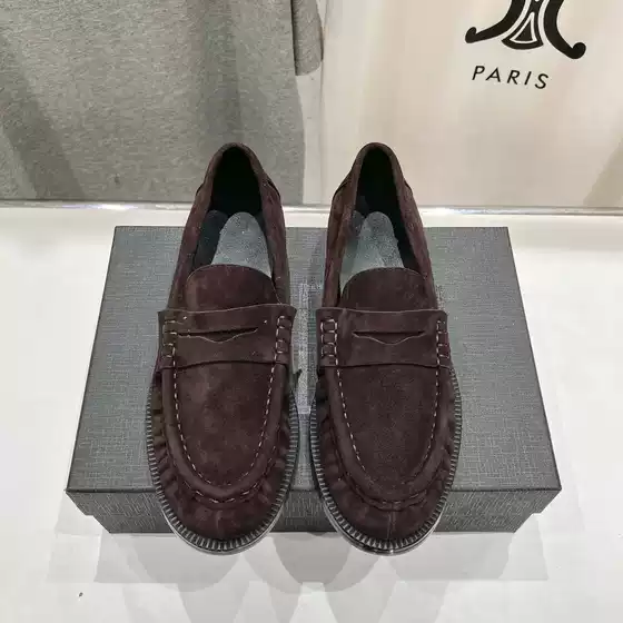 High-End 2026Sl Pleated Loafers, Small Leather Shoes, Four-Season Fashion Shoes, European Style Genuine Leather Retro Small Leather Shoes for Women