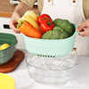 PET Thickened Double-Layer Household Kitchen Draining Basket High Appearance Value Vegetable Basket Living Room Vegetable Basket Fruit Washing Vegetable Basin