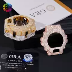 New Dw6900 Watch Case S925 Silver Full-Set Moissanite Watch Accessories Fashion Matchinging Single Product with Gra Certificate