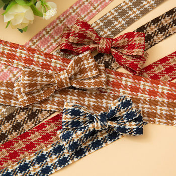 2.5cm*100 Yards Houndstooth Two-Tone Webbing DIY Linen Ribbon Hair Accessories Shoe Flowers Hat Bouquet Decoration Accessories