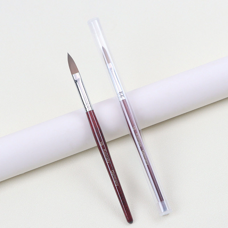 Source Factory Nail Art Crystal Pen Mahogany Rod Kolinsky Nail Art Carving Pen Painted Pen Nail Brush Set