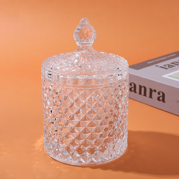 European-style Transparent Glass Candy Jar Wedding Candy Jar Fruit Bucket Gift Jewelry Storage Box Sealed Jar Snack Jar with Lid