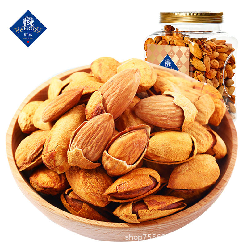 Hangzhou Hand-Peeled Almonds Np-Grade Nuts 500g Canned Thin-Shell Large Almonds 2025 New Snacks