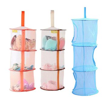 Three-Layer Clothes Drying Basket, Windproof Clothes Drying Net, Enclosed Foldableable Bra and Socks Drying Basket, Underwear and Underwear
