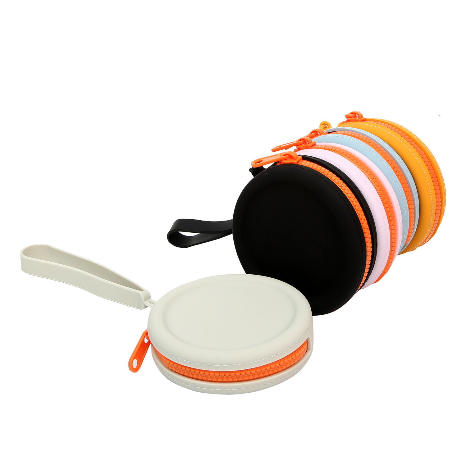 New Round Silicone Coin Purse Portable Data Cable Bag Waterproof Storage Bag Earphones Jewelry Silicone Storage Bag
