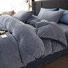 Four-Piece Milk Velvet Bed Thickeneded Warm Bedding Winter Double-Sided Coral Flannel Bed Bed Sheets Quilt Cover Three-Piece Set