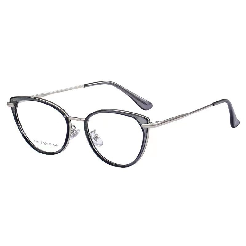Ultra-light cat's eye brown glasses myopia degree can be matched with female makeup artifact retro square round face suitable for eyes frame