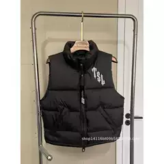 Cross-Border Autumn and Winter New Style 23Tra Cotton Vest London Shooter Vest Men's Short-Sleeve Embroidered Drilluk Men's