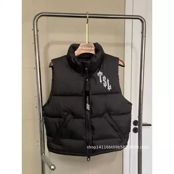 Cross-Border Autumn and Winter New Style 23Tra Cotton Vest London Shooter Vest Men's Short-Sleeve Embroidered Drilluk Men's