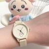 Jiyikawa Usaki Watch Silicone Strap Analog Student Dial Wristwatch Quartz Watch for Children Back to School