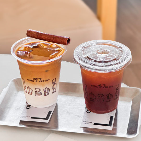 Net red INS wind milk tea cup disposable coffee cup ice powder packing cup PET transparent cold drink cup plastic cup commercial