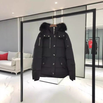 Moose Shearling down Jacket 06 Model 05 Model Unisex Couple Coat with Fox Fur Collar Outdoor Ski Wear