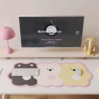Pink Bear Super Large Mouse Pad Girls Computer Station Table Pad Absorbent Leather Game Keyboard Pad Desk Pad