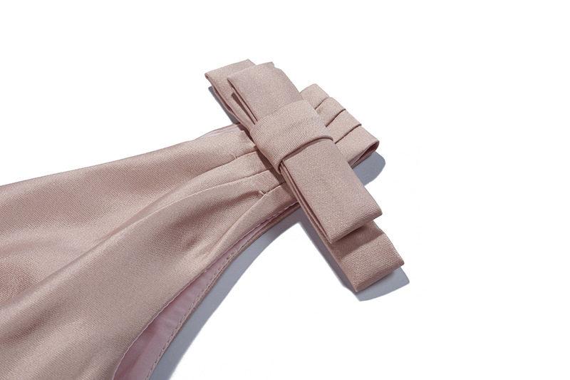 Đầm maxi nữ thắt eo cổ chữ V tay ngắn họa tiết satin — Satin (màu họa tiết) chi tiết 8